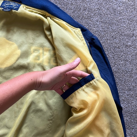 Vintage 70s 80s Gap Nylon Bomber Jacket Navy Men Size Small Talon Zipper Retro - Picture 5 of 15